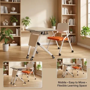 Adjustable Folding Modern MDF Office Conference Training Table For School And Workshop Use