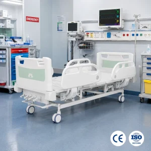 Adjustable Four Crank Manual Patient Bed Full 4 Position Adjustment Steel Medical Nursing Bed ISO Certified 3 Year Suitable