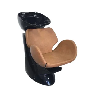 Adjustable Hair Wash Bowl Shampoo Station Chair PU Leather Eco Friendly Durable 3 Year Warranty Contemporary Beauty Salon Barber