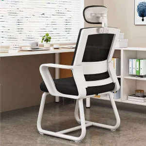Adjustable Headrest Modern Design Mesh Office Chair Without Wheels for Home Office Hospital Conference and Hotel Staff