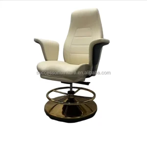 Adjustable Heavy Duty Casino Chair Steady Base Ergonomic Cushion Leather Metal Swivel Water Resistant Home Bar