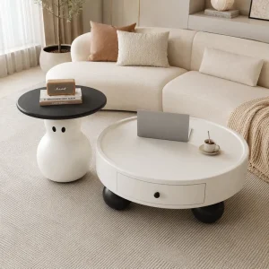 Adjustable Height Convertible Contemporary Minimalist Coffee Table Wood Frame Wood Top Lightweight Easy Assembly Indoor Living