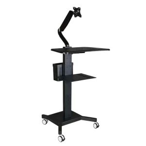 Adjustable Height Desk Lifting Hospital Medical Manual Mobile Computer Workstation Trolley