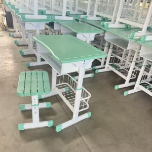 Adjustable Height Eco Friendly Modern Kids Classroom Desk and Chair One Person Set for School Use