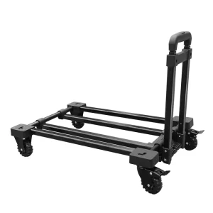 Adjustable Height Handle 4 Wheels Hotel Metal Foldable Luggage Cart Folding Hand Trolley