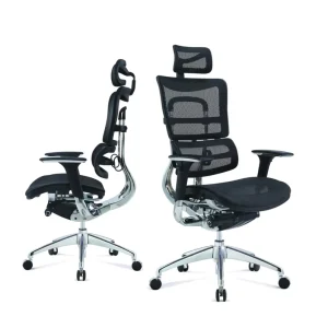 Adjustable Height Luxury Boss Executive Office Chair Headrest Ergonomic Swivel Mesh Fabric Includes Lumbar Support