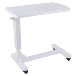 Adjustable Height Medical Dining Bed Table with Wheels Class I 1 Year Warranty Hospital Furniture China Origin