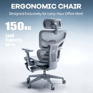 Adjustable Height Mesh Ergonomic Office Chair One Piece with Footrest Luxury 7D Armrest Office Chair Silla Ergonomica