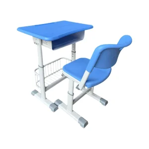 Adjustable Height Modern Classroom School Furniture Set for Home Use Student Desk and Chair Customization Supported