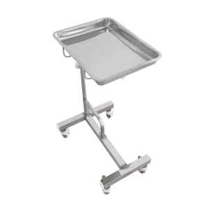 Adjustable Height Multi Function Class I Medical Trolley with Stainless Steel Surgical Tray Stand and Wheels for Hospital Use