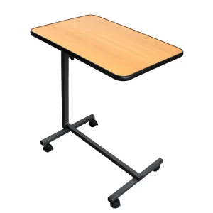 Adjustable Height Over Bed Table Medical Bed Side Dinner Table Hospital Overbed Tray Table with Wheels