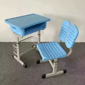Adjustable Height Plastic Modern Kids Classroom Desk and Chair Set for Home Office and School Use