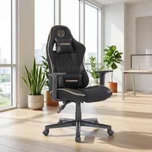 Adjustable Height Reclining PVC Leather Computer Gaming Chair Tilt Revolving Feature Industrial Stainless Steel