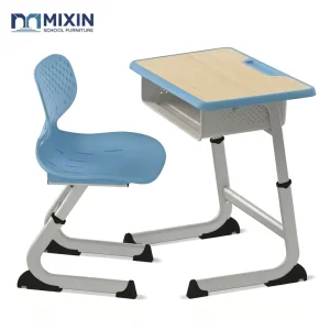 Adjustable Height School Study Desk and Chair Set Ergonomic MDF Tabletop Student Furniture for Classroom