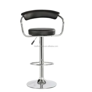 Adjustable Height Swivel Bar Stool Chair Upholstered Leather Iron Bar Chair Living Room Restaurant