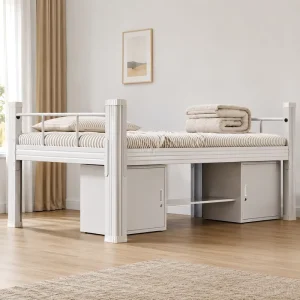 Adjustable Knock Down Steel Bunk Bed for Single Beds Modern Design for Dormitory Apartment Hotel & School Use Kids Bed