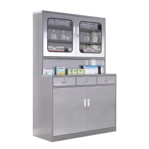 Adjustable Lockable Stainless Steel Medical Cabinet Secure School Hospital Storage Solution 3 Drawers Contemporary