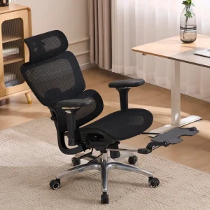 Adjustable Lumbar High Back Breathable Black Mesh Fabric Desk Office Chair Ergonomic Computer Chair for Workplace