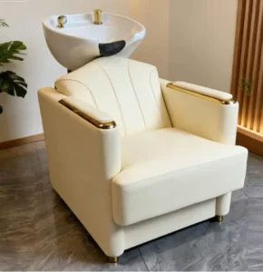 Adjustable Modern Design Hair Wash Shampoo Bowl Chair with Ceramic Sink for Salon and Barber Shop