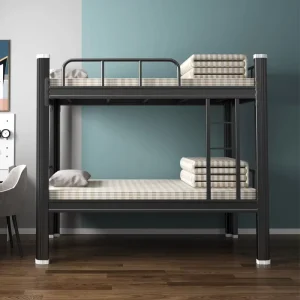 Adjustable Modern Design Iron Double Bed with Upper Lower Bunk Beds Metal Frame for Staff Students Dormitory Bedrooms Apartments