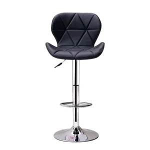 Adjustable Modern Home Bar Stool Comfortable Synthetic Leather High Chair with Backrest for Kitchen Gym Front Living Room