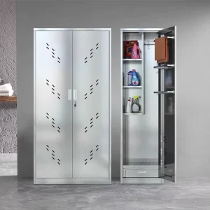 Adjustable Modern Stainless Steel Lockable Filing Cabinet with 3 Point Lock Large Capacity for School Hospital Use