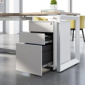 Adjustable Movable Wooden 3 Drawer Lockable Freestanding Modern Filing Cabinet for Office & School Use