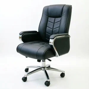 Adjustable PU Leather Modern Design Commercial Executive Office Chair with Steel Base Ergonomic Swivel