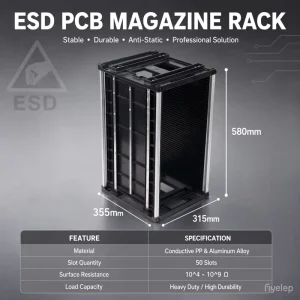 Adjustable Plastic ESD PCB Magazine Rack 355x315x580mm Antistatic Conductive Storage Rack SMT Assembly Line COP 802