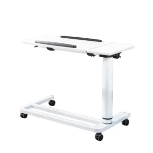 Adjustable Pneumatic Metal Study Desk Movable Table Top Sit Stand Computer Desk with Wheels for Office Home Hospital Use