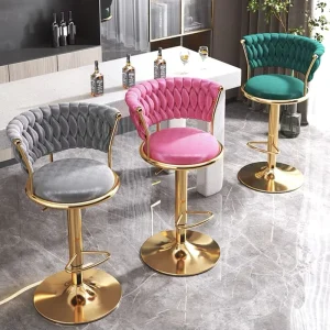 Adjustable Rotatable Bar Stool Luxury Comfortable Hotel Dining Chair Outdoor Living Room Commercial Furniture