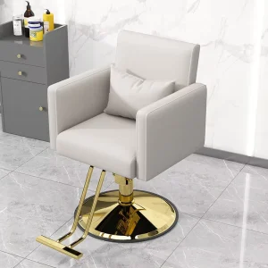 Adjustable Rotating Barber Chair Stainless Steel Frame Leather Seat Hydraulic Pump Modern Design Salon Style Commercial Salon