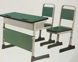 Adjustable School Desk Double Student Desk and Chair Table and Chair Metal for Kids Classroom Wooden Sets MG K08