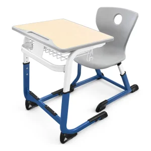 Adjustable School Desk and Chair Set Student Classroom Furniture with Custom Color Thickened Metal Frame