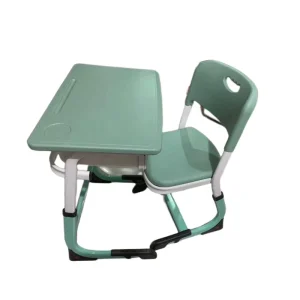Adjustable School Single Student Desk Chair Set Metal Frame Safety Standard Size School Student Desk