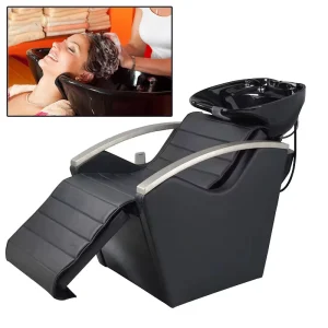 Adjustable Shampoo Chair for Hair Salon Furniture Barbershop Massage Bed Spa Salon Head Washing Chair With Glazed Ceramic Basin