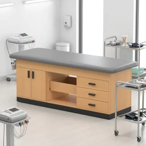 Adjustable Shelf Medical Exam Cabinet Wood Hospital Furniture 4 Drawers 2 Doors Vinyl Treatment Clinic Hospital Bed Medical Bed