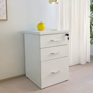 Adjustable Solid Wood Three Drawers Pulley Desk Lower Cabinet Commercial Contemporary Home Office Filing Cabinet School Hospital