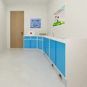 Adjustable Stainless Steel Hospital Workbench Cabinet Modern Treatment Furniture with 3 Drawers and School Storage