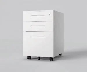 Adjustable Steel Mobile File Cabinet with 3 Drawers and Casters Lockable Office Storage Pedestal for Documents