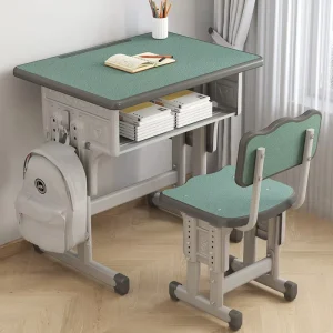 Adjustable Student Desk and Chair Set Metal Material for School and Living Room Use School Tables and Chairs