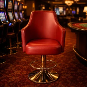 Adjustable Swivel Casino Bar Stool Stainless Steel Base Heavy Duty Stable for Slot Machines Commercial Use