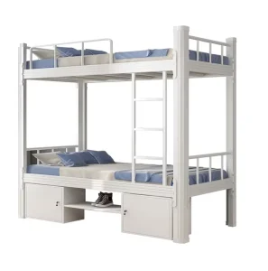 Adjustable Twin Size Modern Steel and Wood Metal Bunk Bed Frame High and Low Profile Dormitory Bunk Bed Iron Frame Bed