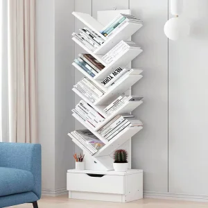 Adjustable Wooden Bookcase for Office Living Room Library Children’s Partition Storage for Bedroom Use