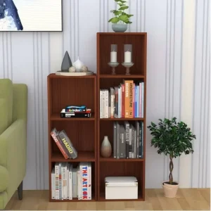 Adjustable Wooden Steel Storage Cube Bookshelf Modern Design for Bedroom Living Room Dining Areas Freestanding Home Furniture