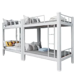 Adult Metal Loft Bed with Bunk Option Heavy Duty Steel Double Decker Frame Modern Design for Hostel Apartment & Student Use