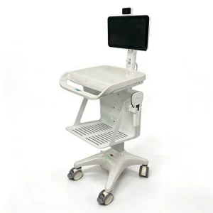 Advanced Electric Lift Medical Cart 100kg Load Capacity Antimicrobial Hospital Trolley With Silent Casters for Heavy Equipment