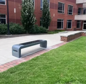 Advertising Solar Smart Bench with Waterproof Stainless Steel Frame USB WiFi Charger 4 Seating Capacity