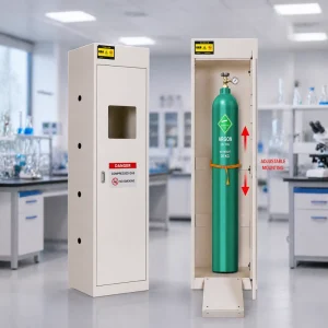 Airtight Explosion Proof Gas Storage Cabinet Thickened All Steel with Detector Alarm for Bio Lab
