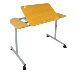 Ajustable Hospital Pneumatic Rod Overbed Tables Swivel Castors Dining Hospital Over Bed Tray Table for Eating and Laptop